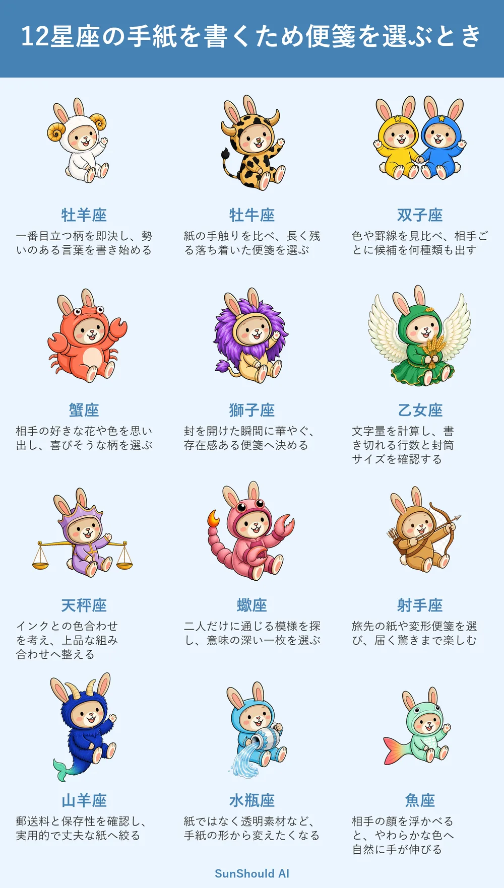 手紙の便箋を選ぶ12星座あるある｜牡羊座は即決、蠍座は秘密の模様