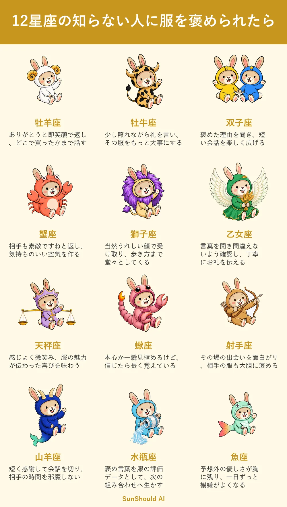 服を褒められる12星座あるある｜牡羊座は即笑顔、魚座は一日幸せ