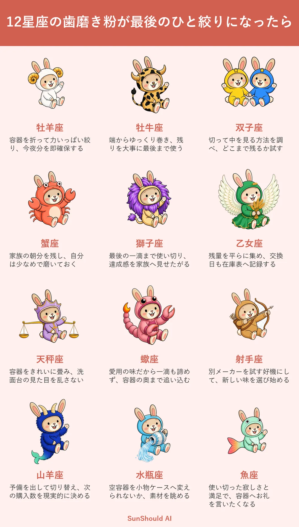歯磨き粉が最後の一絞りの12星座あるある｜牡羊座は全力、蠍座は奥まで