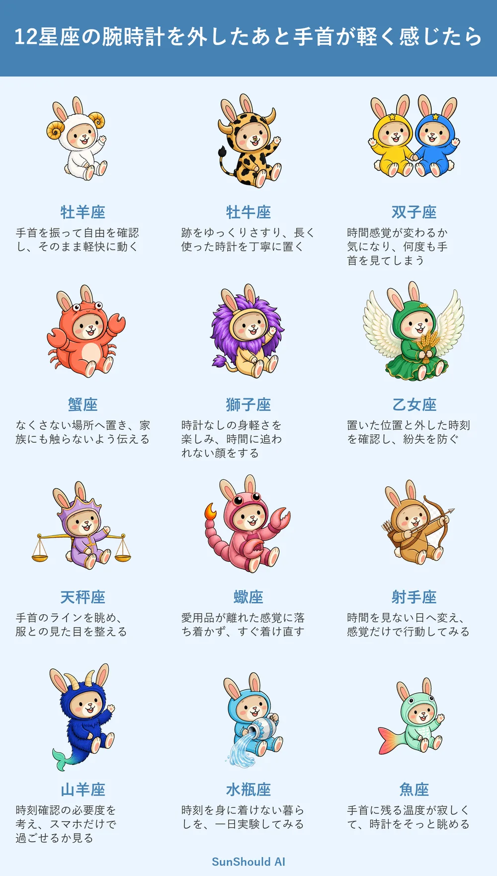 腕時計を外した手首の12星座あるある｜牡羊座は軽快、蠍座は着け直す
