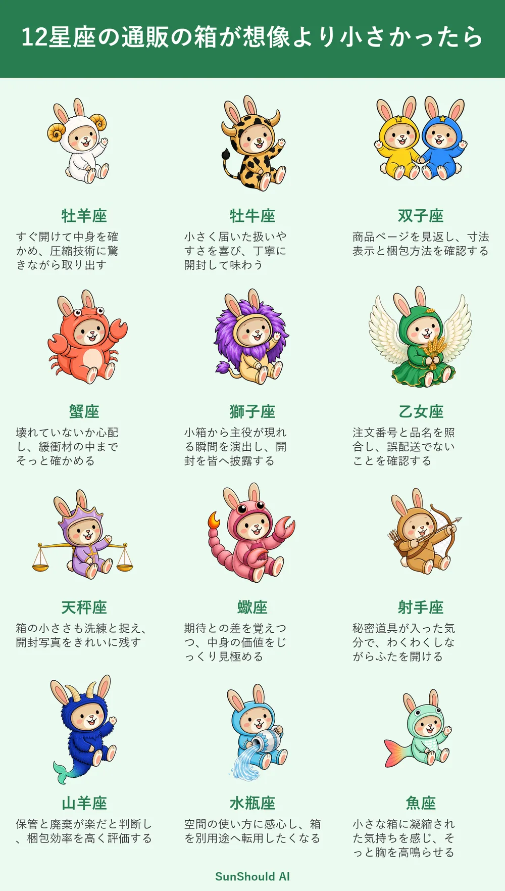 通販の箱が小さい12星座あるある｜牡羊座は即開封、水瓶座は転用へ