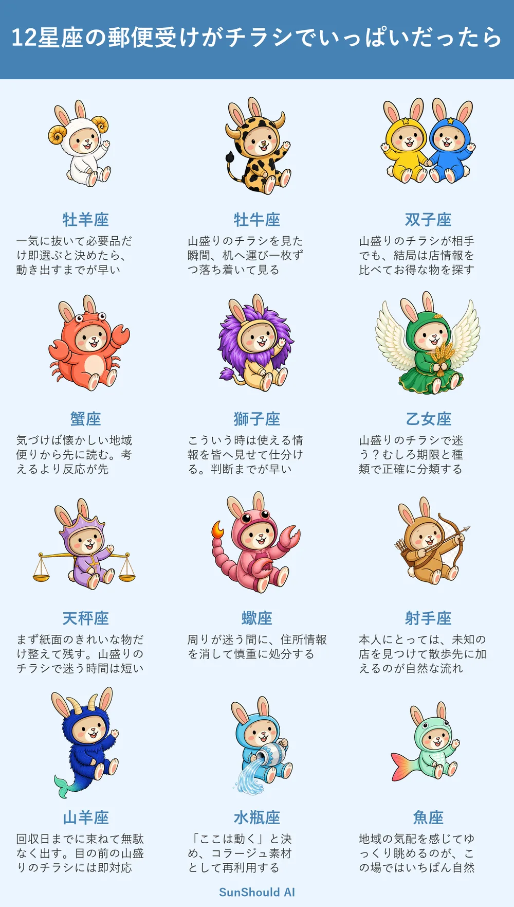 満杯の郵便受けの12星座あるある｜乙女座は仕分け、魚座は地域を感じる