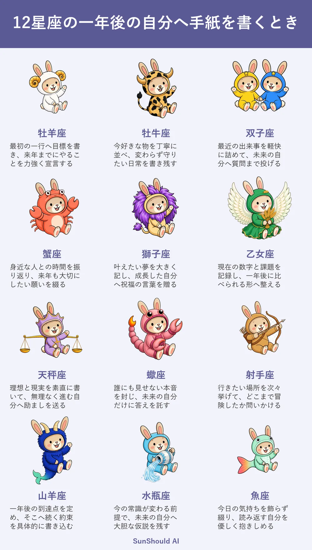 一年後の自分へ書く12星座あるある｜牡羊座は目標宣言、蠍座は本音を封じる