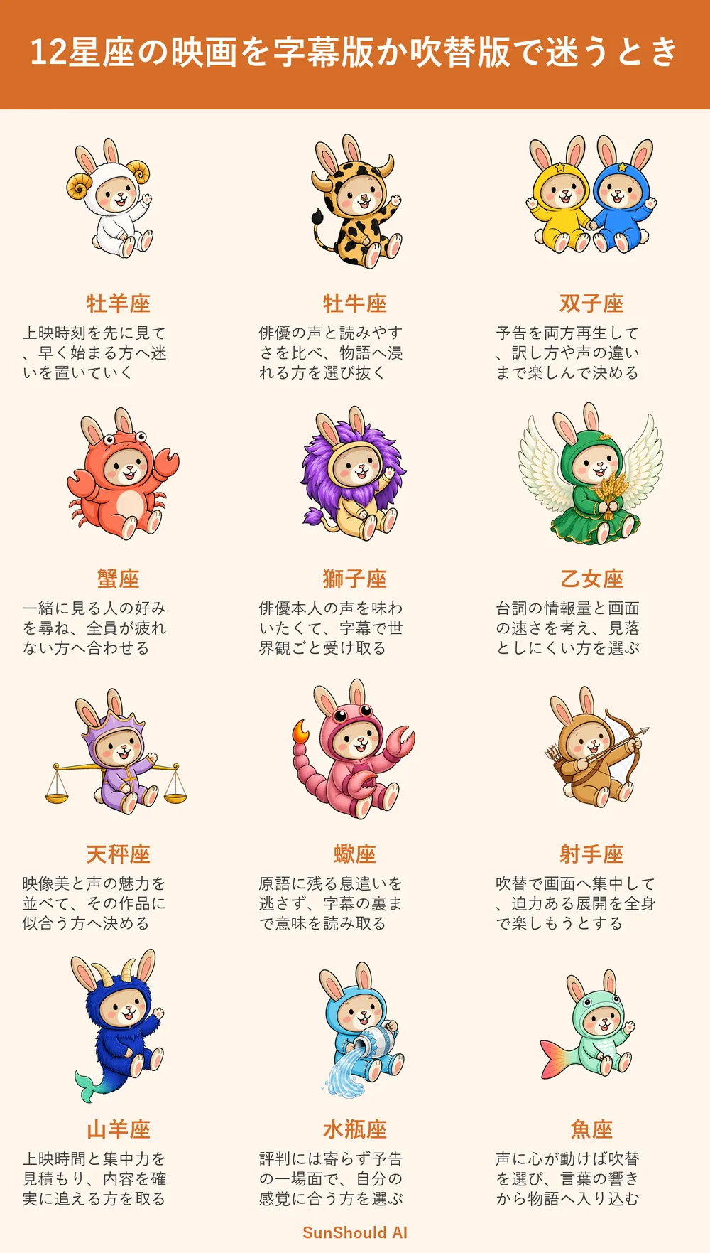 映画を字幕版か吹替版で迷うときの12星座あるある｜牡羊座は即決