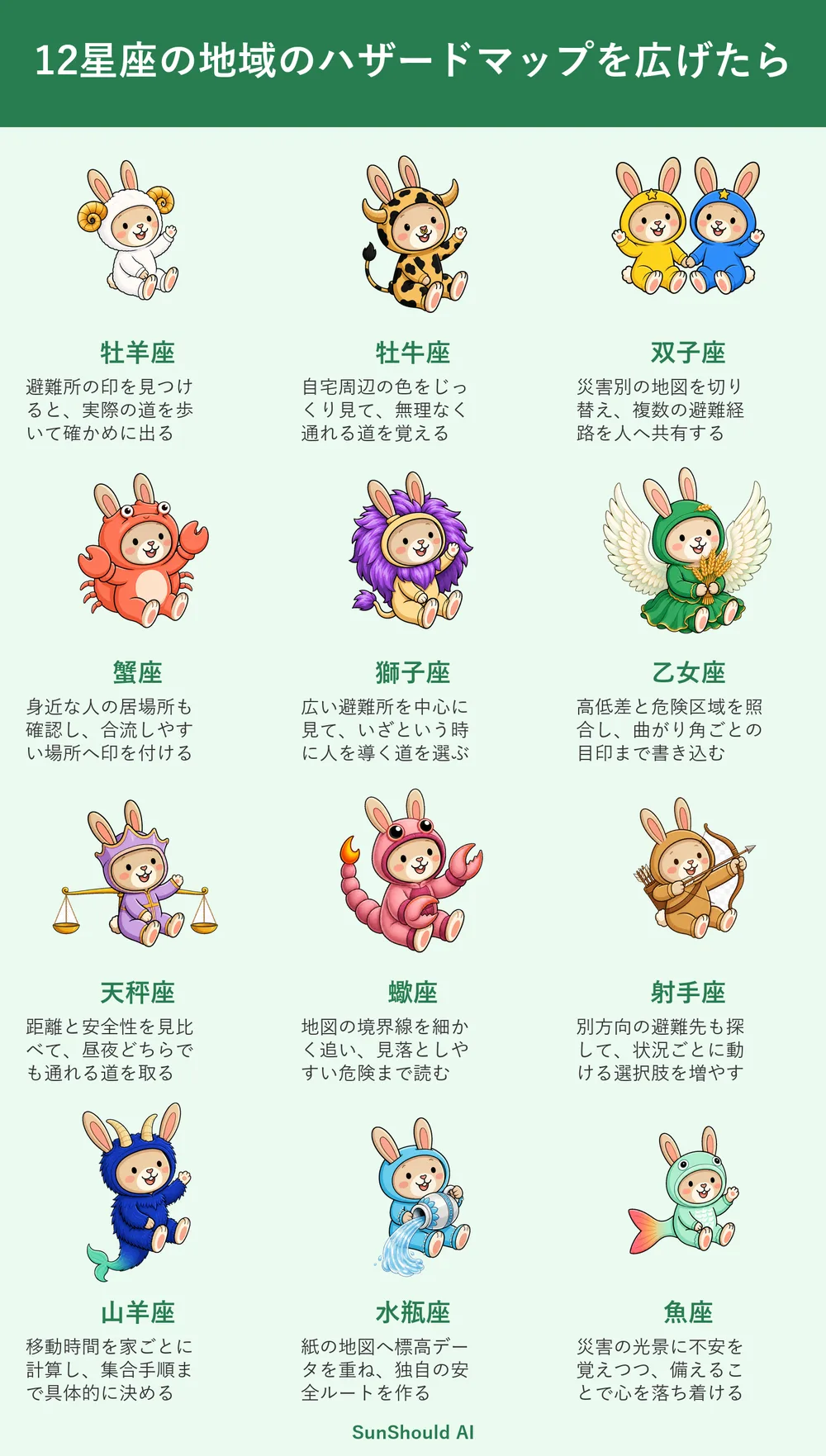 地域のハザードマップを広げたらの12星座あるある｜牡羊座は即確認