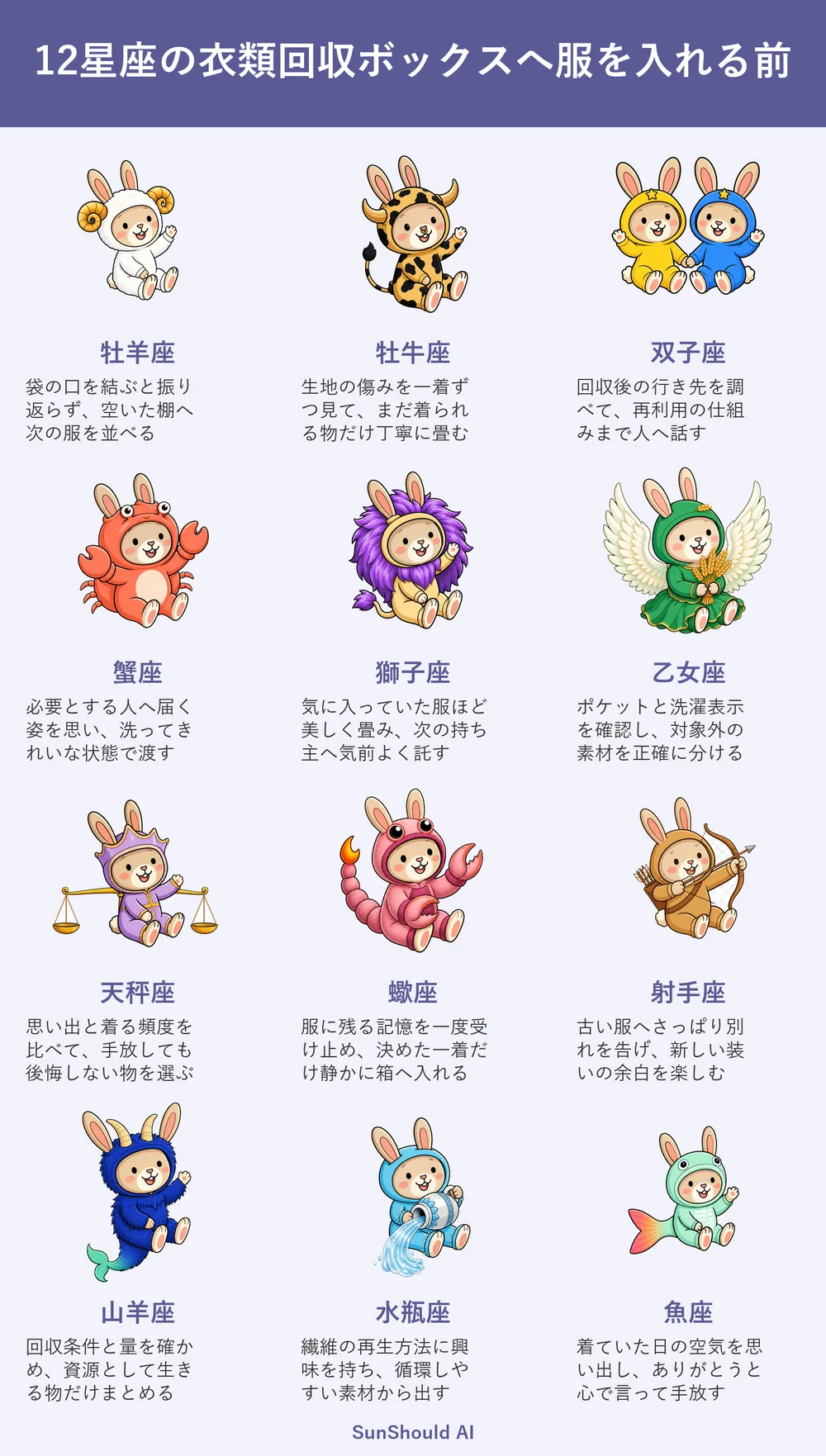 衣類回収ボックスへ服を入れる前の12星座あるある｜牡羊座は即行動