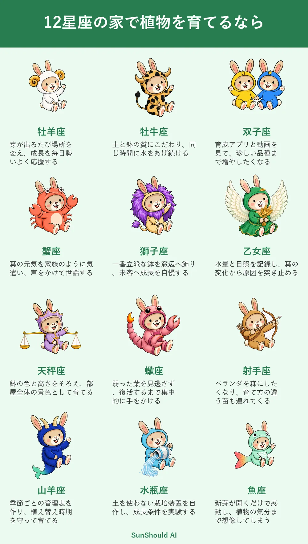 家で植物を育てる12星座あるある｜牡羊座は毎日応援、乙女座は成長を記録