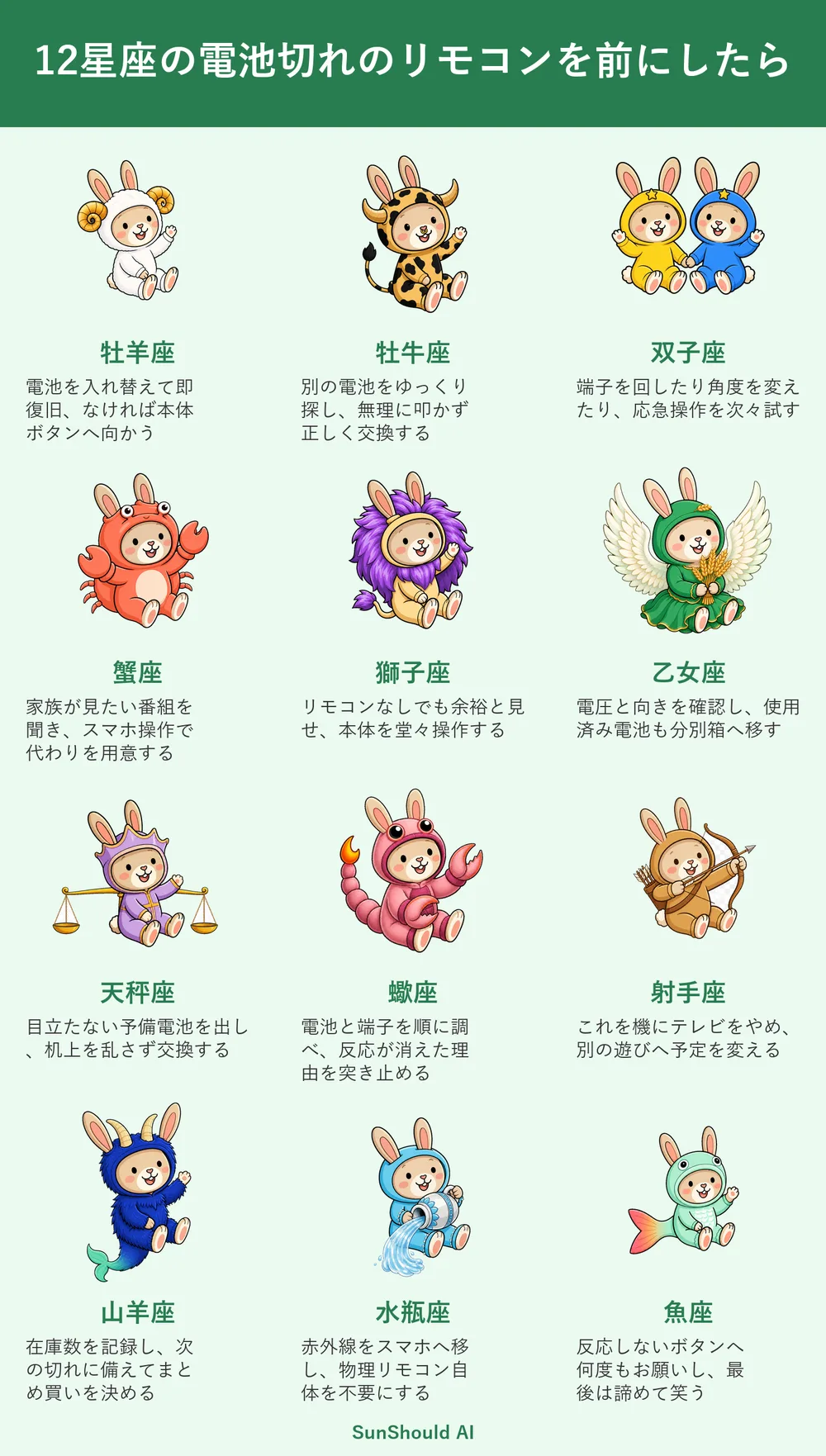 リモコン電池切れ12星座あるある｜牡羊座は即復旧、水瓶座はスマホ化