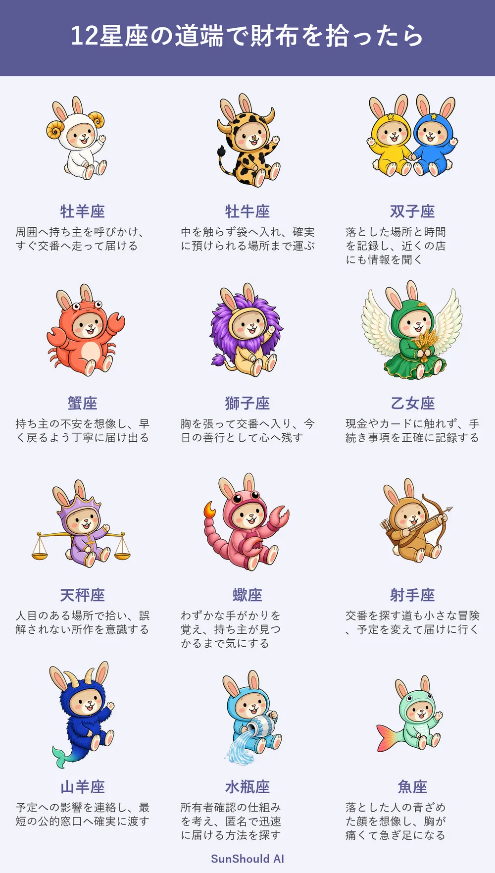 道端で財布を拾う12星座あるある｜牡羊座は交番へ、水瓶座は匿名で迅速